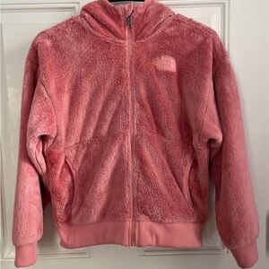 The North Face Kids Fleece Fuzzy Pink Hoodie Pale Blossom Size Med